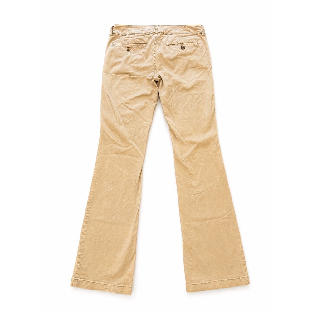 American Eagle Kick Boot Stretch Pants Women's 6 Long Khaki Bootcut Flare - Picture 3 of 6